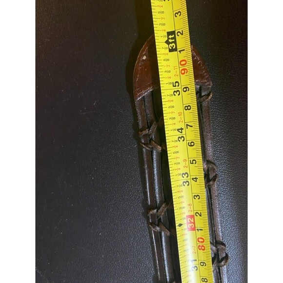Brighton wide Brown Leather Woven Braided Belt Wide Size Medium/ Large 32 - Picture 9 of 9